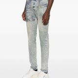 Jeans con effetto vissuto in blu Purple - uomo 