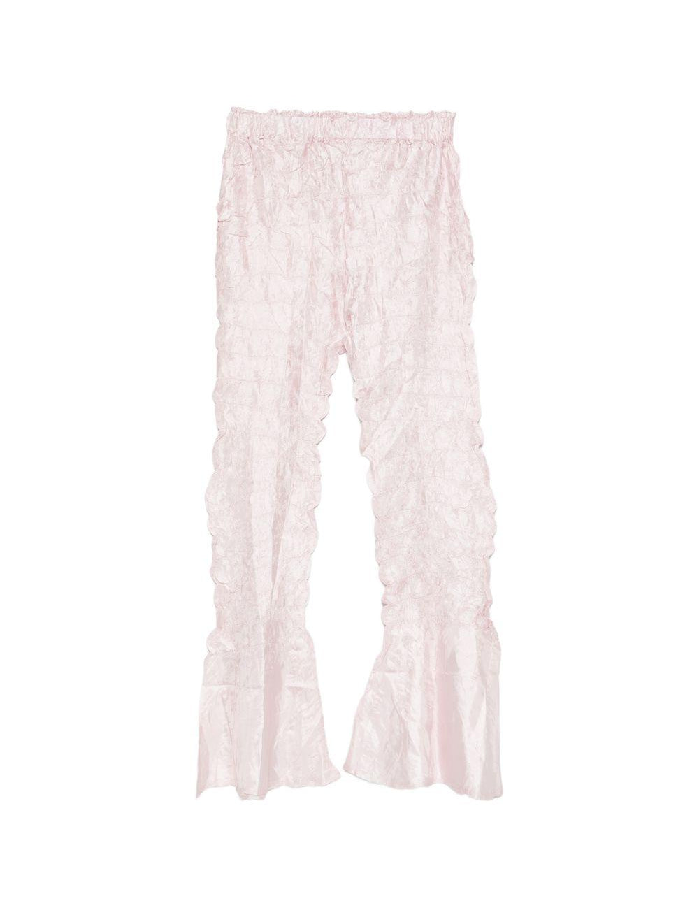 Pantaloni plissettati in rosa pallido gongdid design - donna 