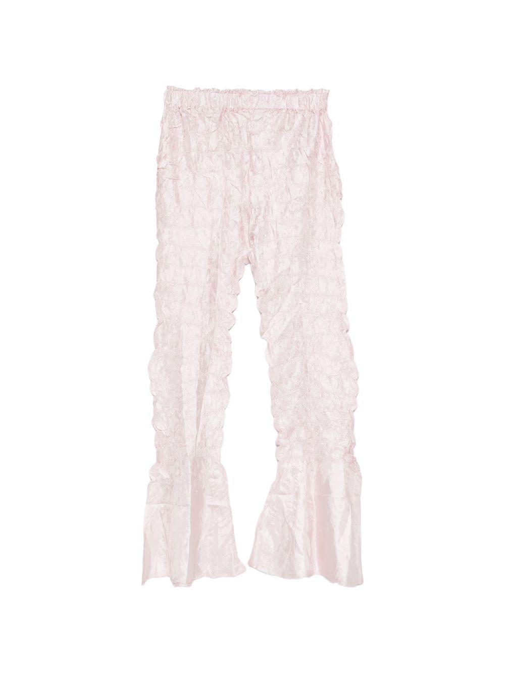 Pantaloni plissettati in rosa pallido gongdid design - donna 