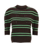 Maglione in cashmere a righe in marrone 