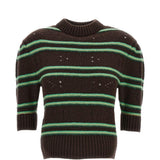 Maglione in cashmere a righe in marrone 