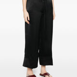 Pantaloni satinati con coulisse in nero Toteme - donna 
