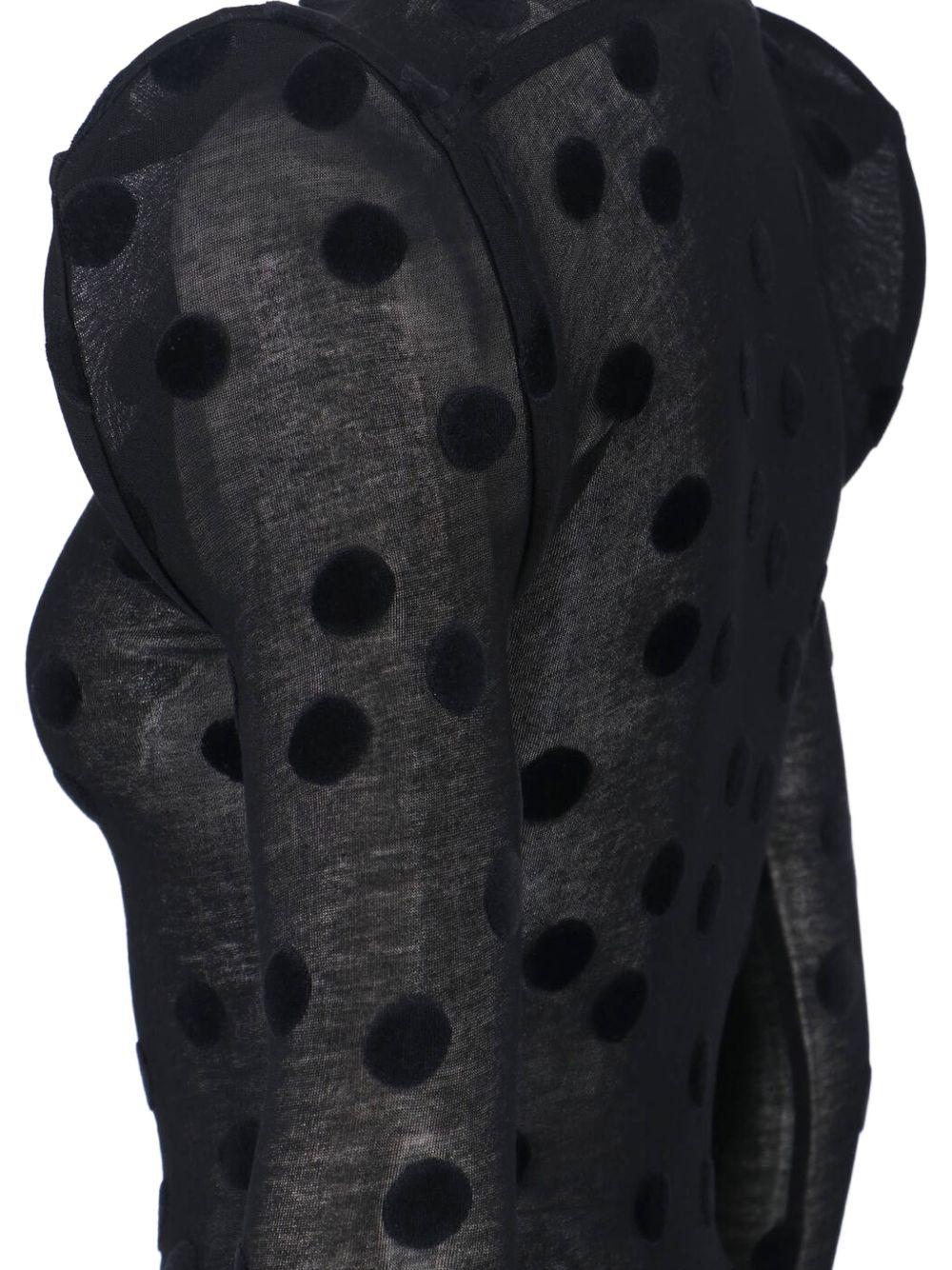 Top in jersey di cotone floccato a pois  in nero Junya watanabe - donna 