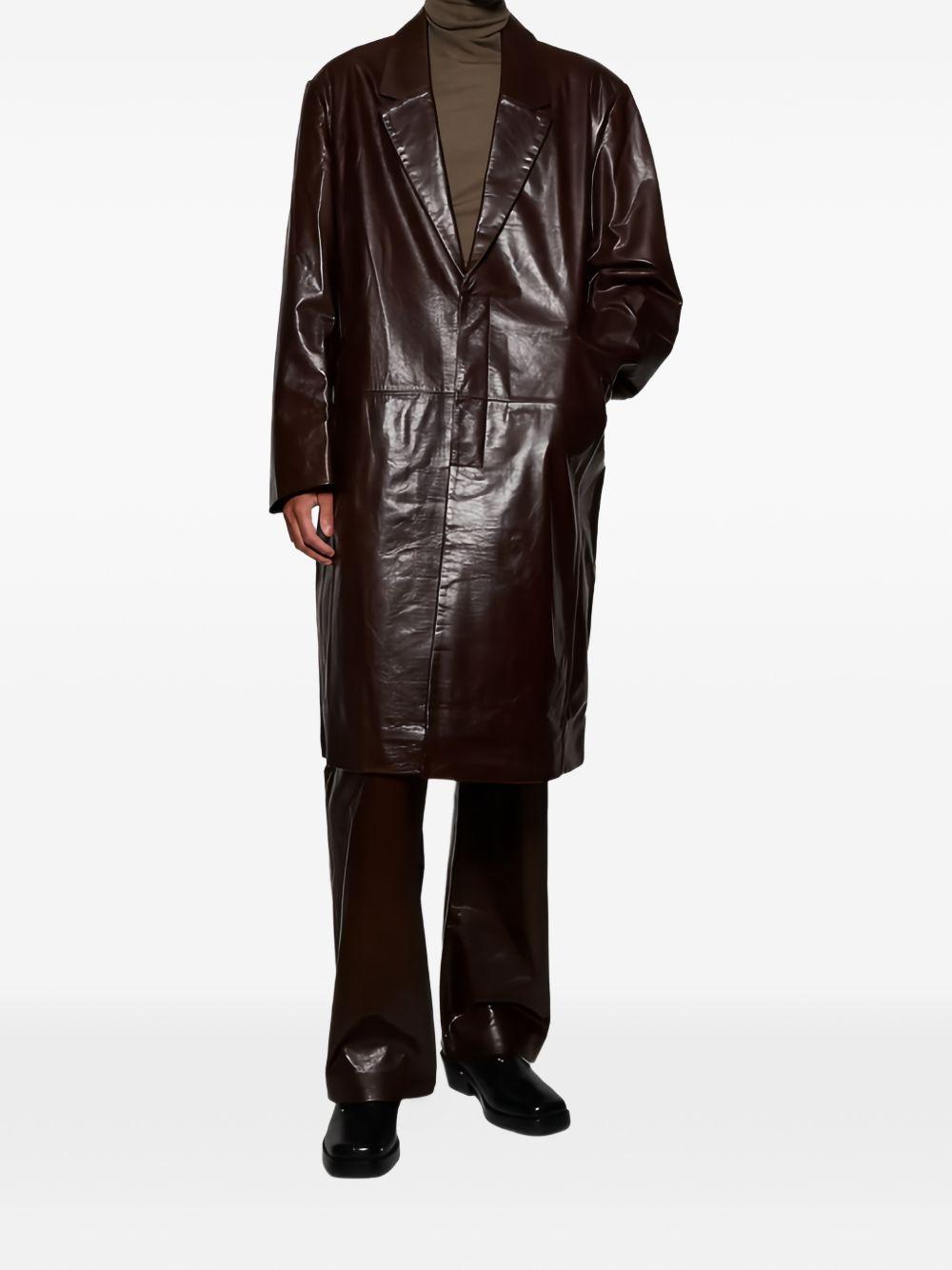 Cappotto monopetto in pelle in marrone Entire Studios - unisex 