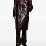 Cappotto monopetto in pelle in marrone Entire Studios - unisex 