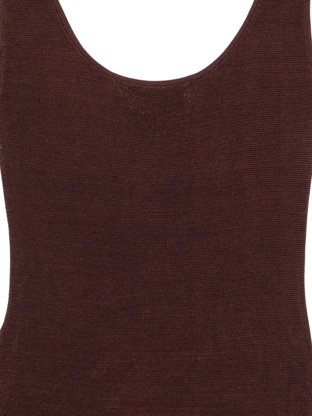ABITO MIDI SCOLLO ROTONDO IN MARRONE Entire Studios - donna 