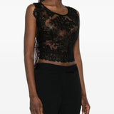 Top con allacciatura sul retro in nero Maurizio - donna 