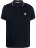 Polo con applicazione logo in blu Moncler - uomo