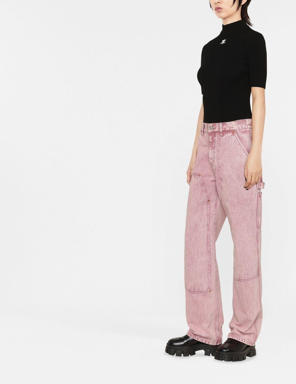 Top a collo alto in nero COURREGES - donna 