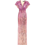 Abito Dusk lungo con paillettes in rosa Jenny packham - donna 