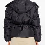 Piumino Louviere con cappuccio in nero Moncler - donna 