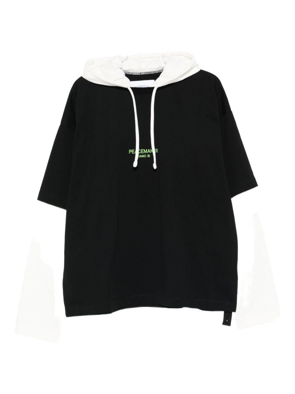 Felpa con cappuccio dynamo in nero e bianco Oamc peacemaker - uomo 