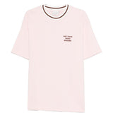 T-shirt con bordi a coste in bianco Drole de monsieur - uomo 
