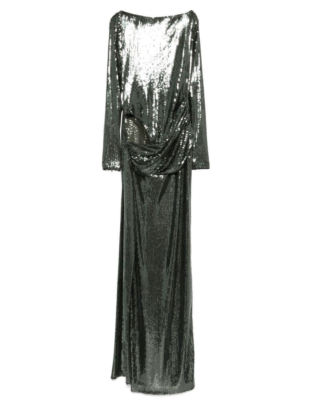 Abito maxi con paillettes in verde Alex perry - donna 