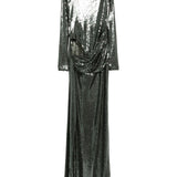 Abito maxi con paillettes in verde Alex perry - donna 