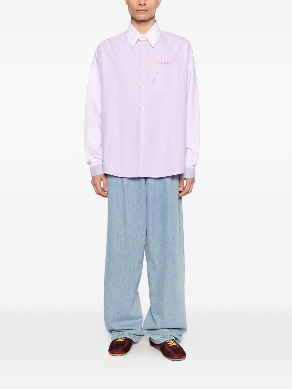 Camicia con logo in lilla Marni - uomo 