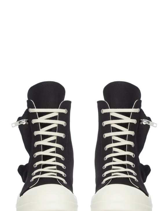 Sneakers alte cargo con taschino in nero Rick Owens Drkshdw - uomo 