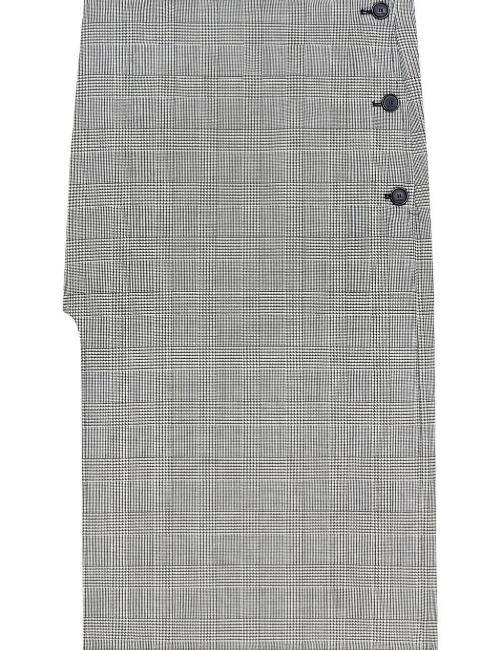 Gonna midi Principe di Galles in bianco e nero Courrèges - donna 