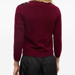 Cardigan a rombi in bordeaux Ganni - donna 