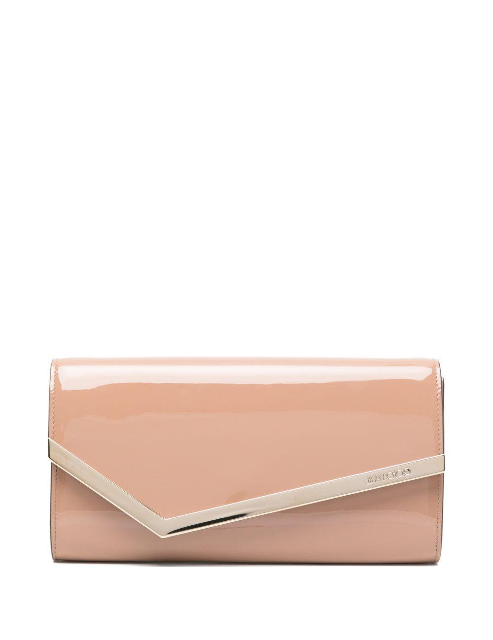 Clutch in pelle lucida emmie in rosa Jimmy choo - donna 