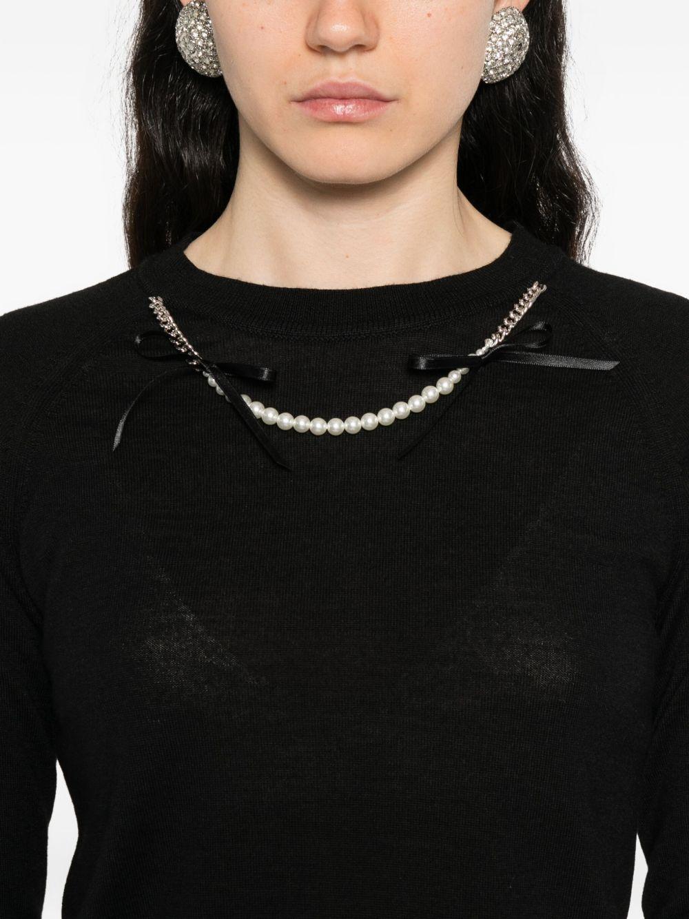 Maglione con decorazione di perle in nero Simone rocha - donna 