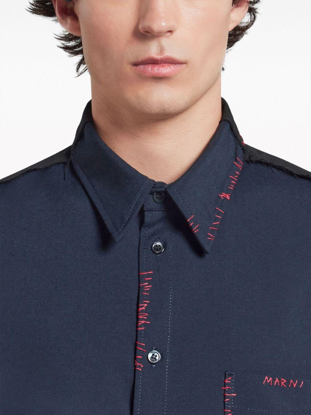 Camicia con cuciture a constrasto in blu Marni - uomo 