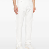 Jeans a gamba dritta in bianco Brunello cucinelli - uomo 