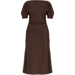 Abito midi con nodo in vita marrone Lemaire - donna 