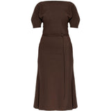 Abito midi con nodo in vita marrone Lemaire - donna 
