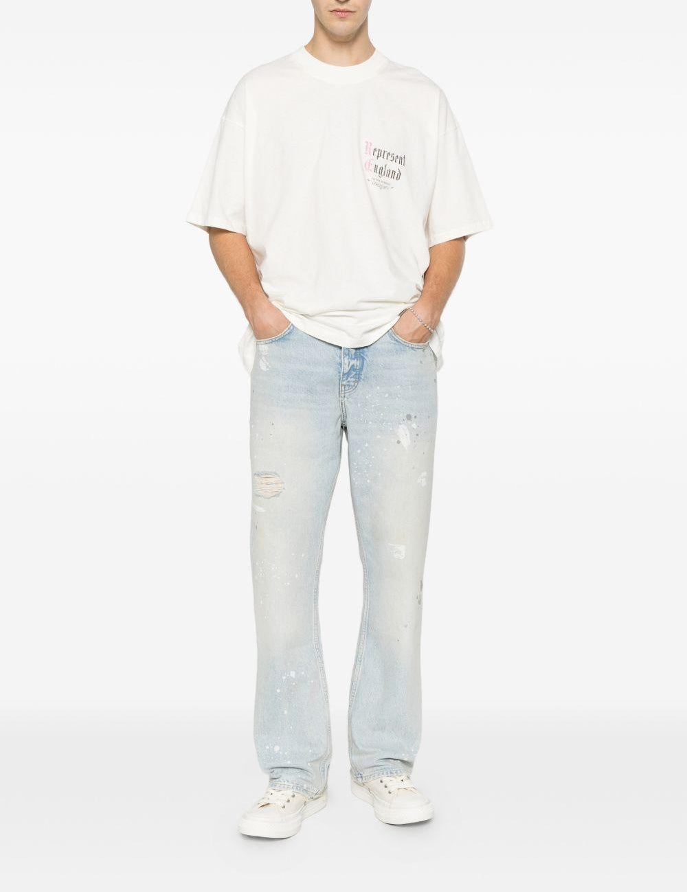 Jeans painted in blu represent - uomo 