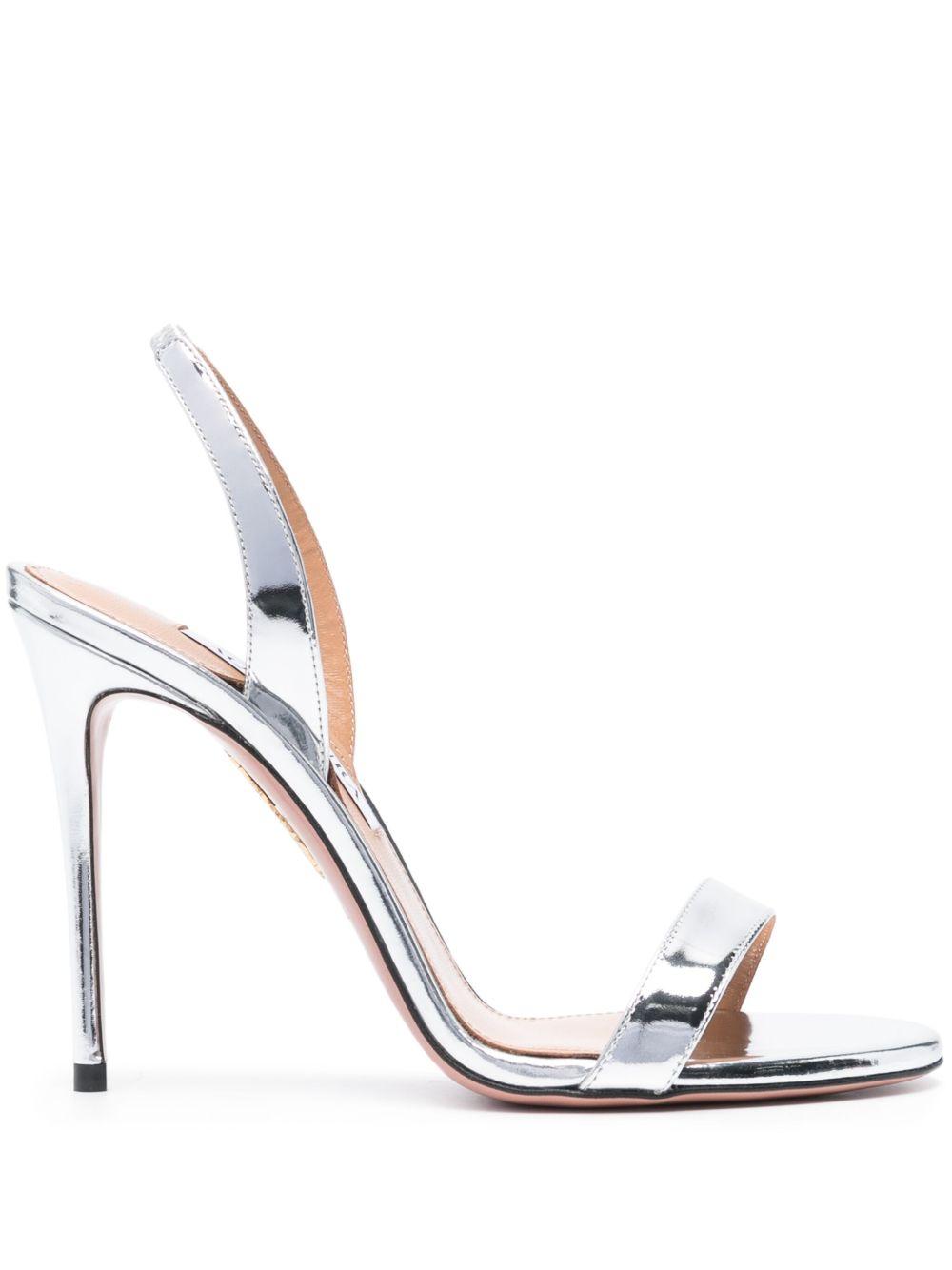Sandali con tacco so nude in argento Aquazzura - donna 