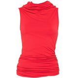 Top con scollo a cappuccio lola in rosso Rick owens lilies - donna 