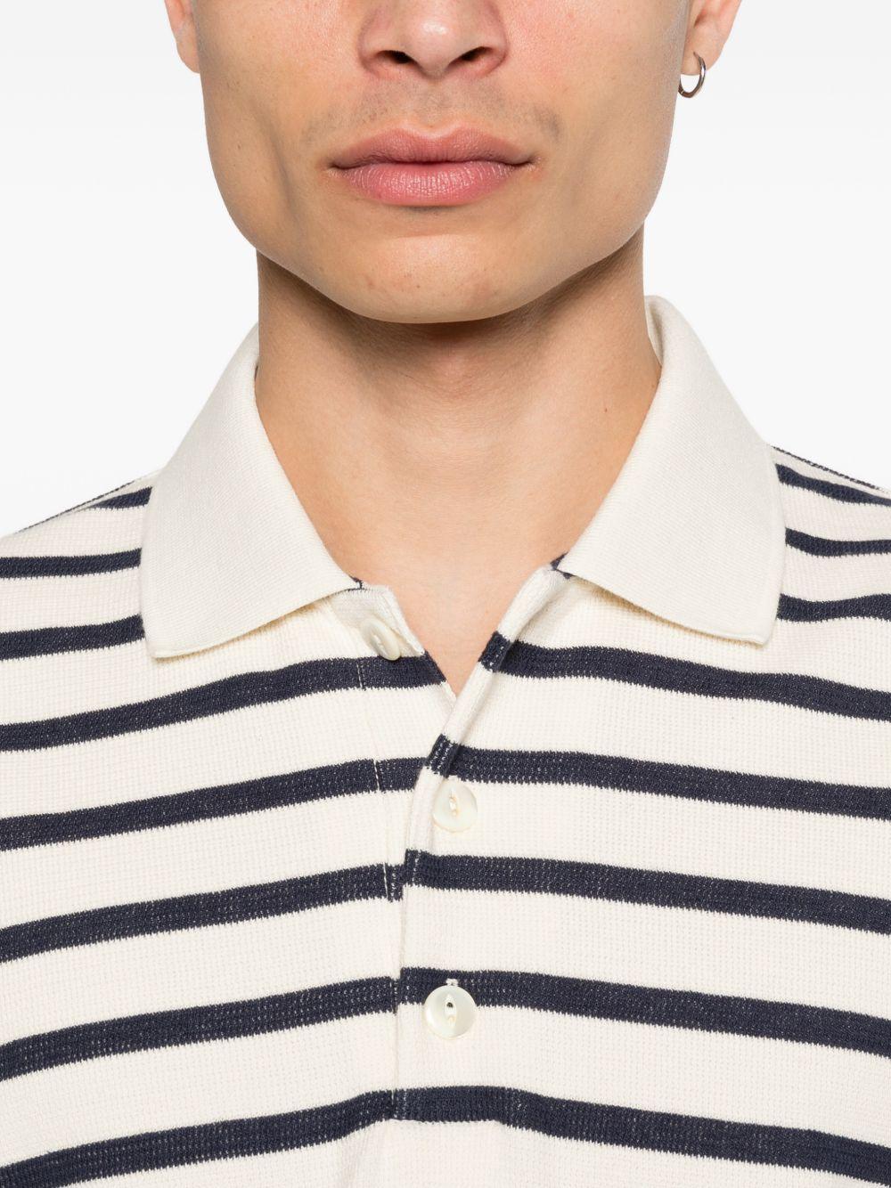 Polo a maniche lunghe a righe in bianco e blu Junya watanabe - uomo 