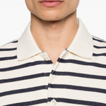 Polo a maniche lunghe a righe in bianco e blu Junya watanabe - uomo 