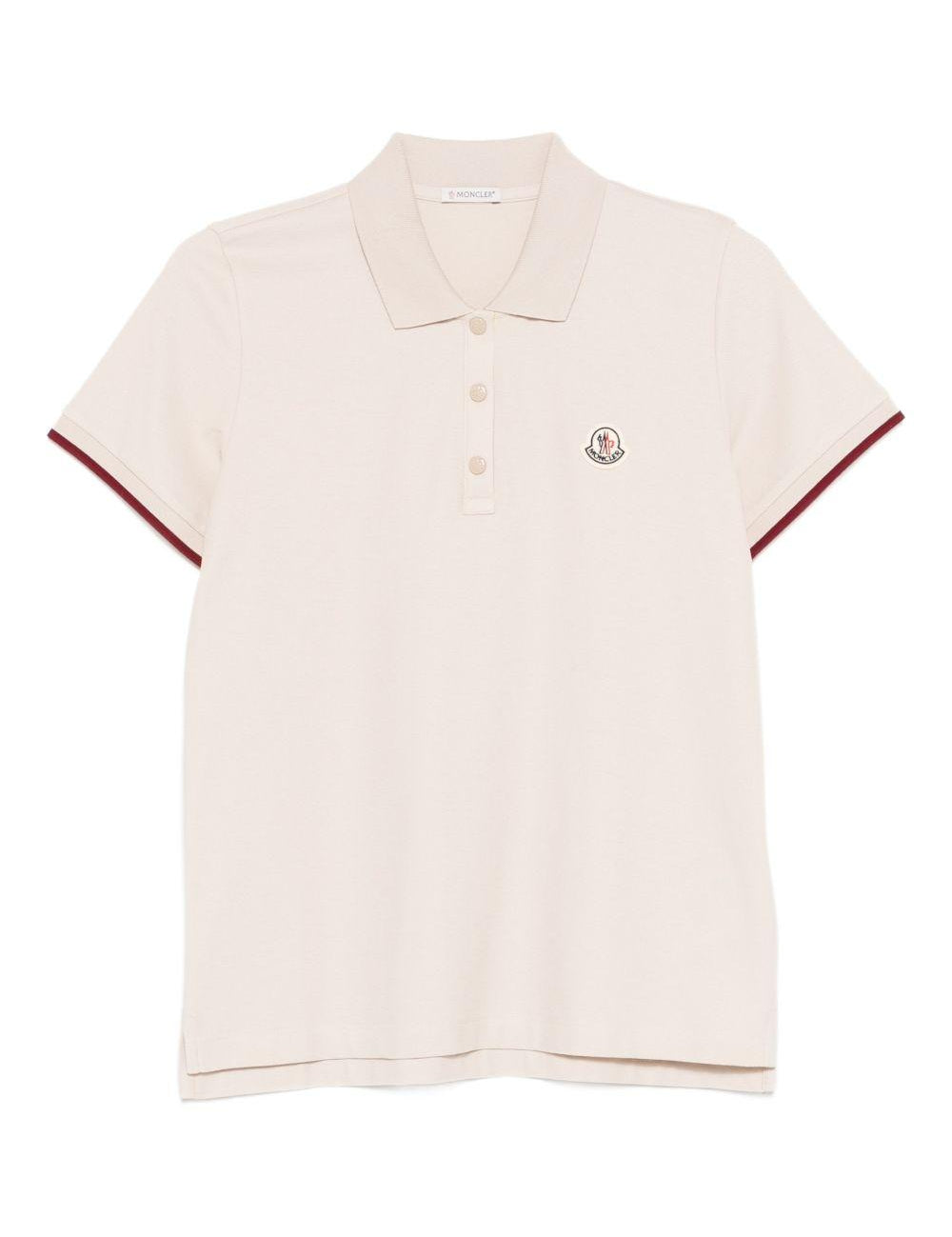 Polo a maniche corte in beige Moncler - donna 