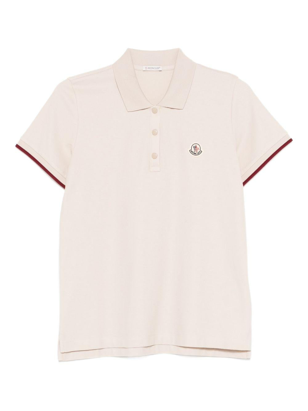 Polo a maniche corte in beige Moncler - donna 