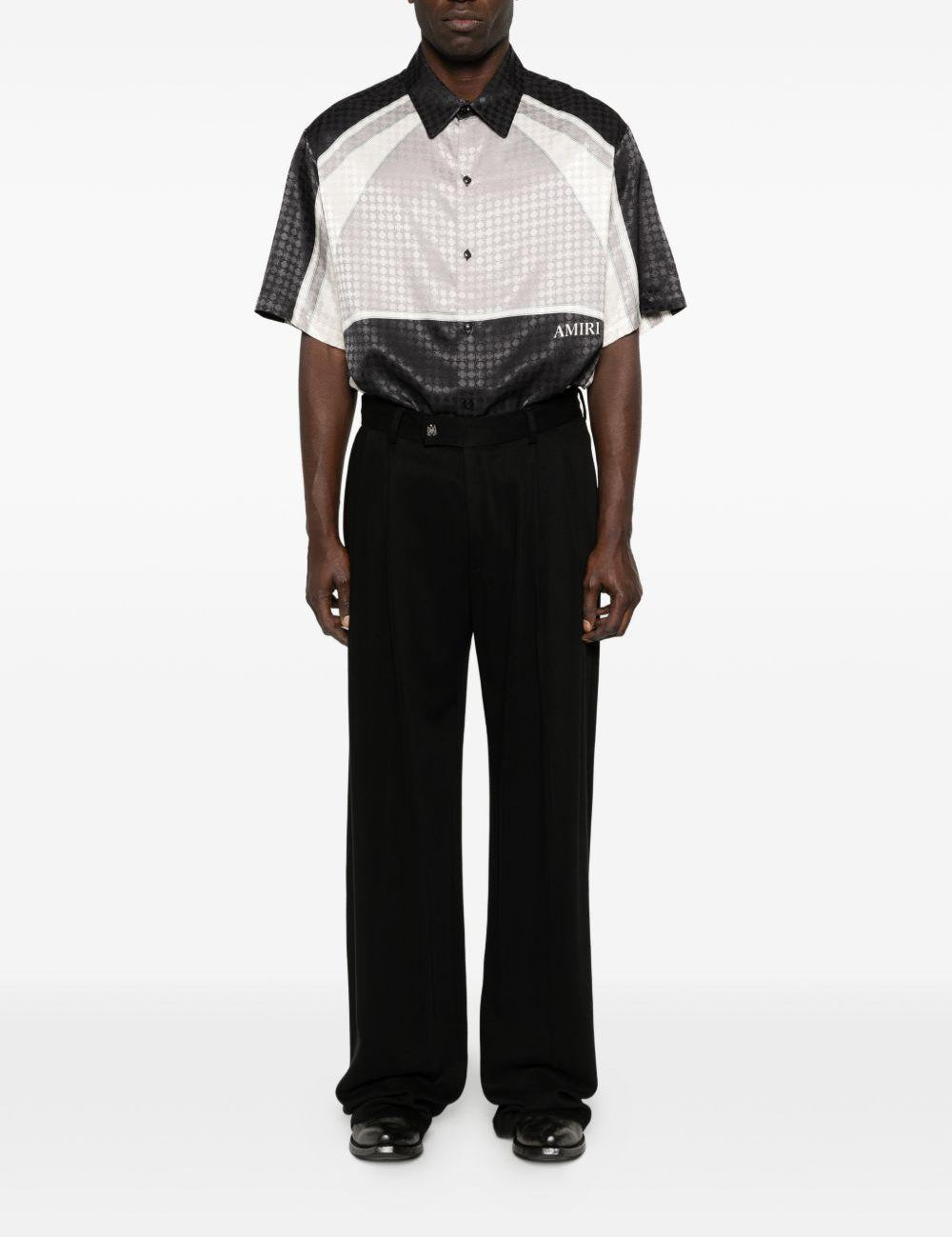 Camicia con inserto geometrico in bianco e nero AMIRI - uomo 