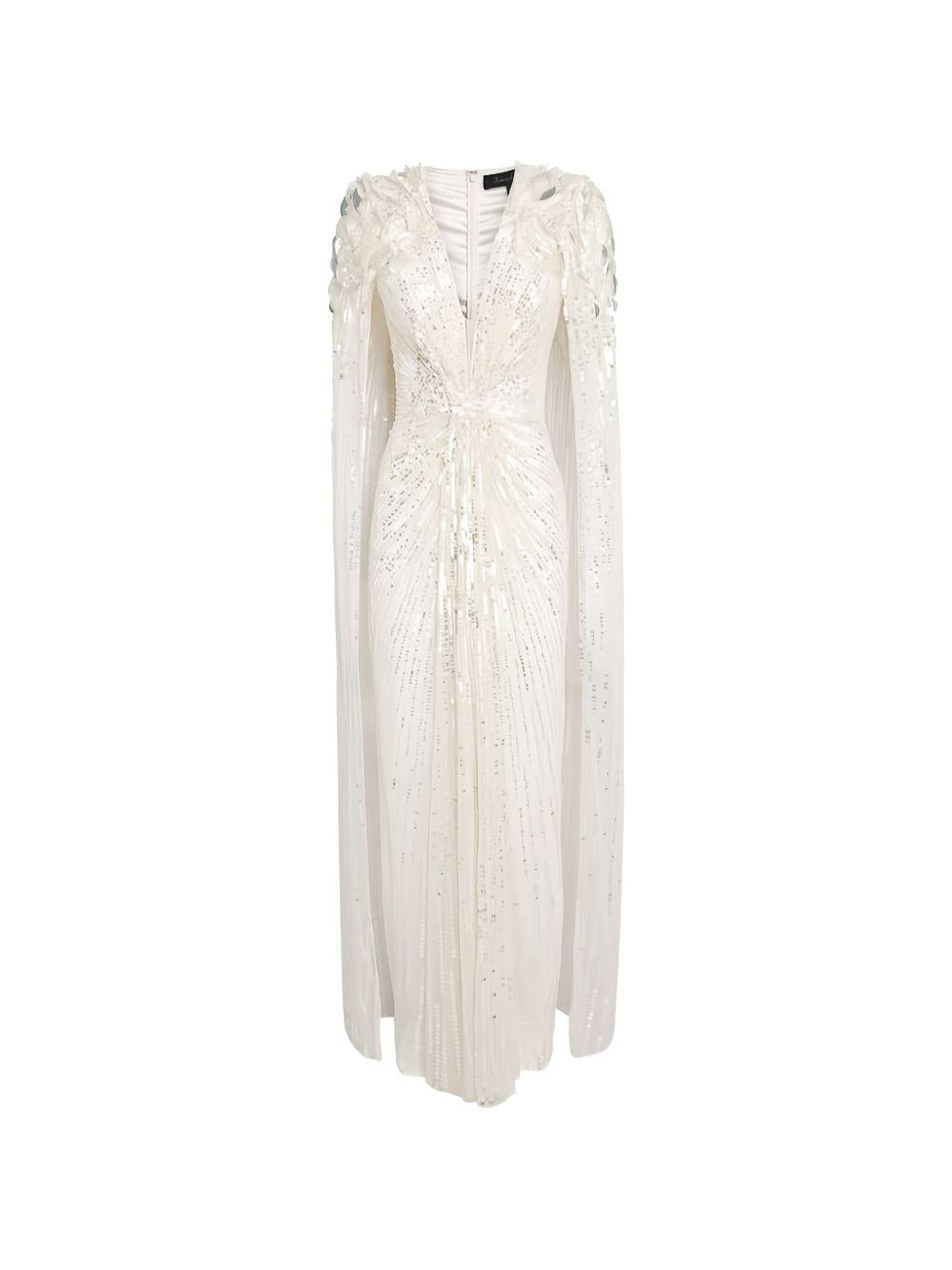 Abito da sera con paillettes goldfinger 007 in avorio Jenny packham - donna 