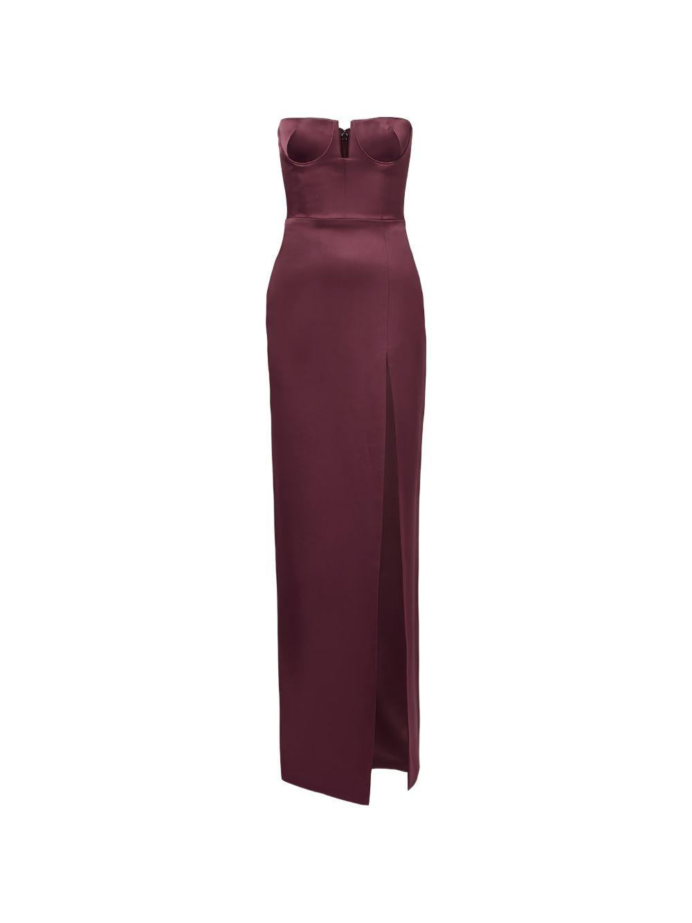 Abito bustier in crêpe di raso in viola Alex perry - donna 