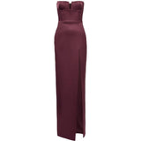 Abito bustier in crêpe di raso in viola Alex perry - donna 