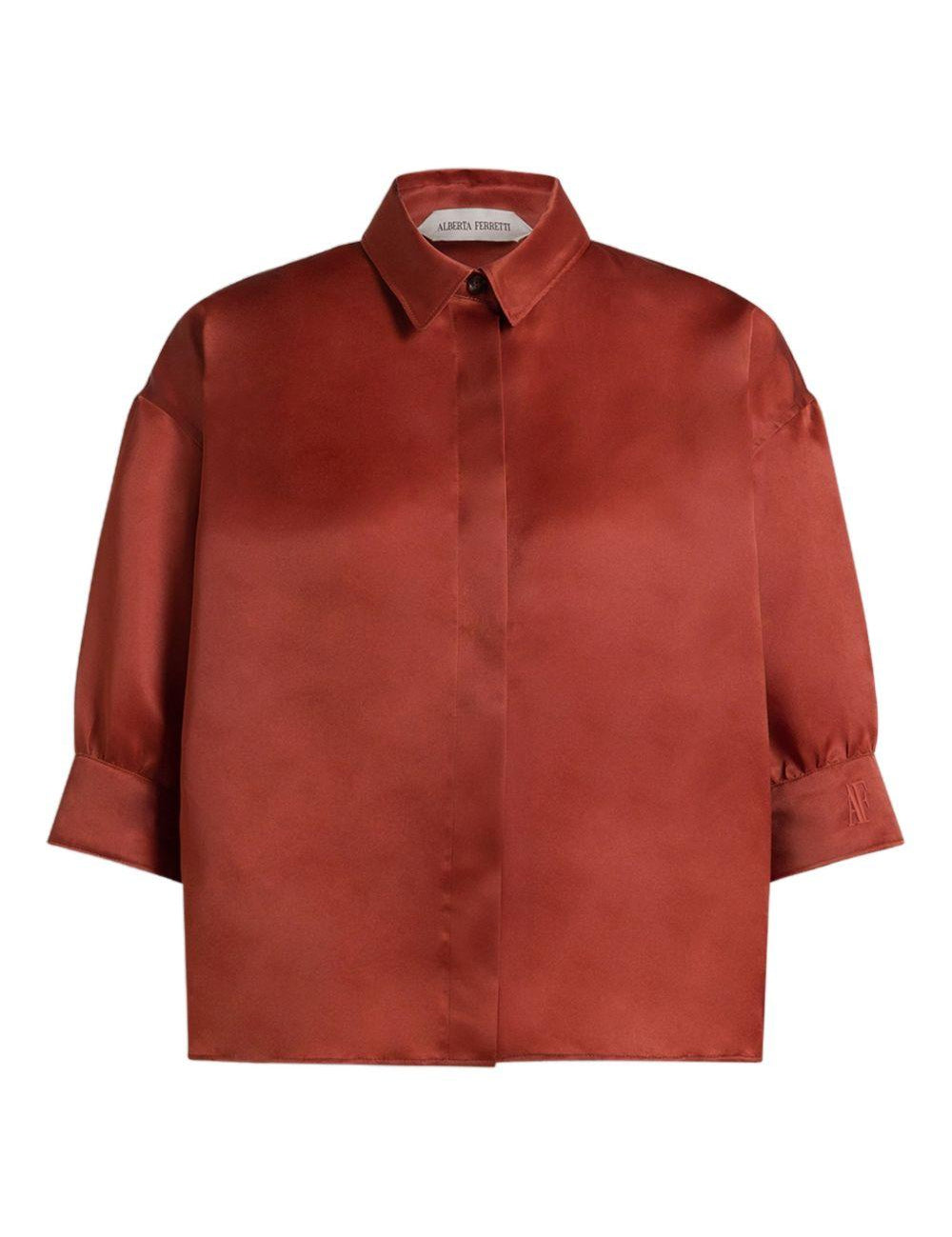Camicia con bottoni in rosso Alberta Ferretti - donna 