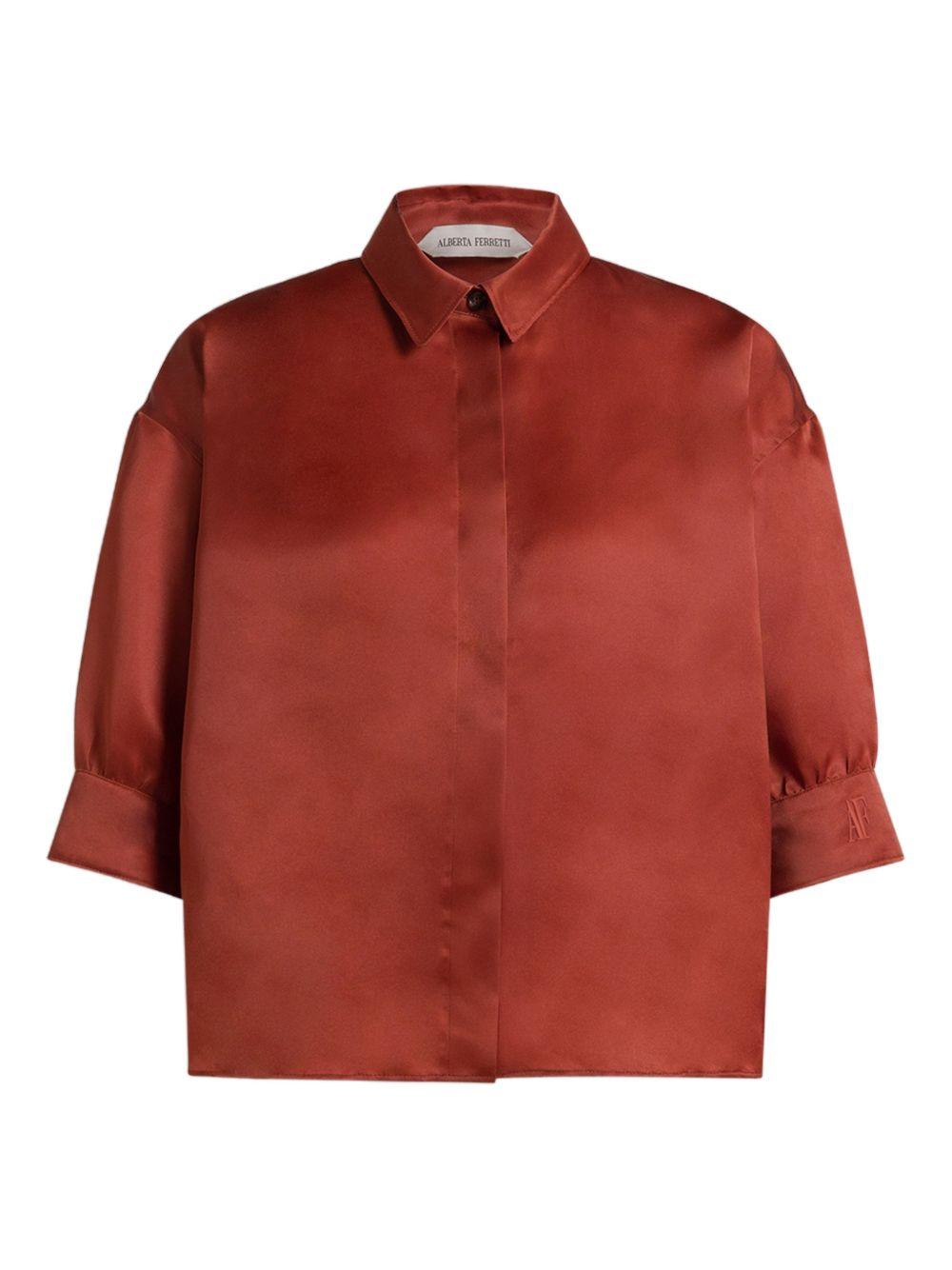 Camicia con bottoni in rosso Alberta Ferretti - donna 