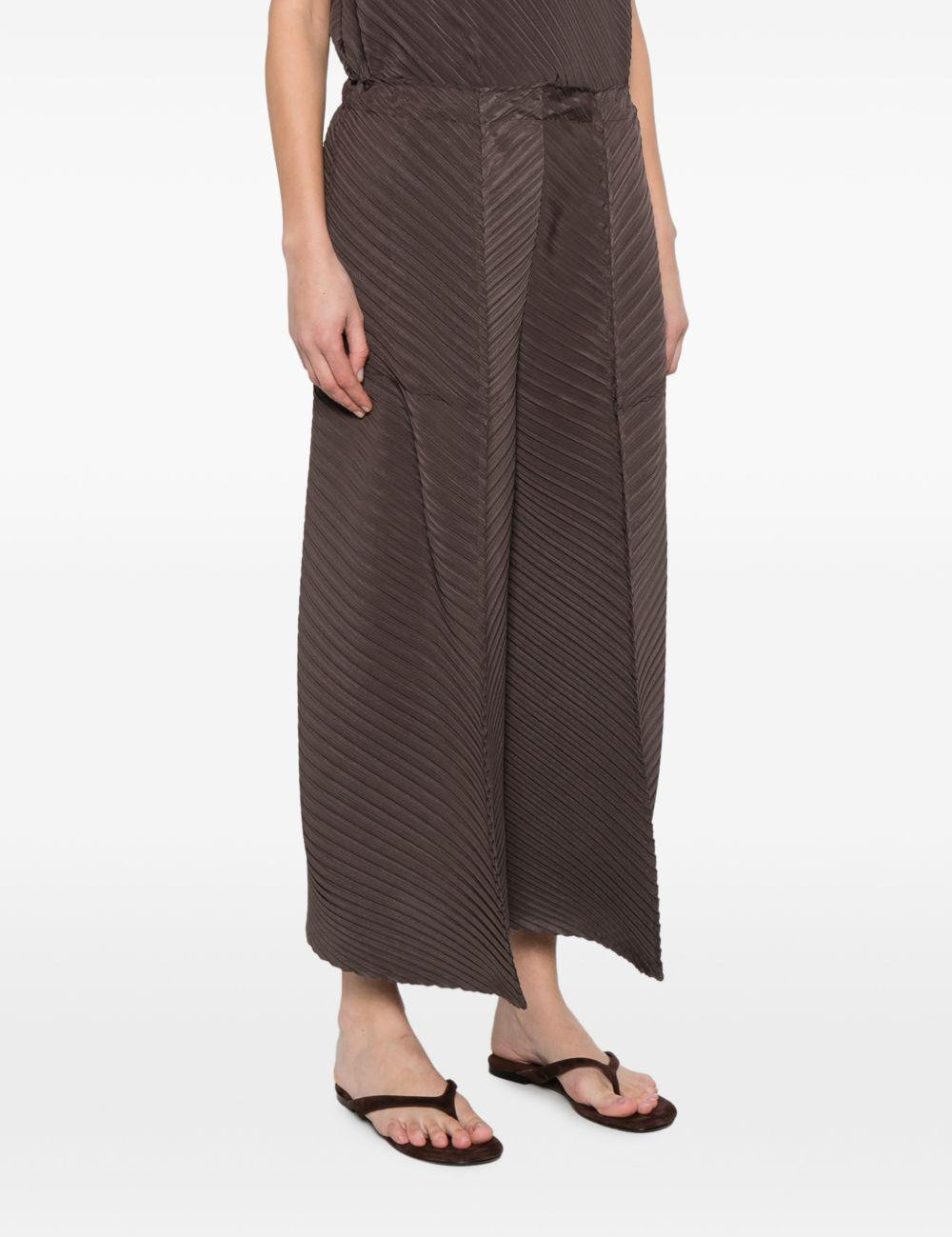 Pantaloni plissé in marrone ISSEY MIYAKE - donna 