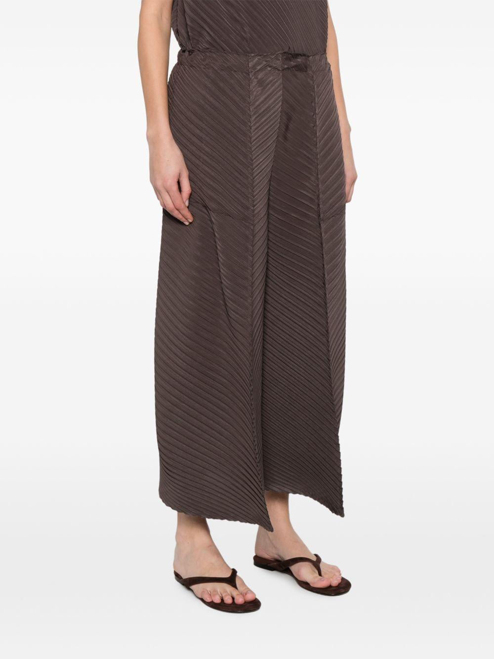 Pantaloni plissé in marrone ISSEY MIYAKE - donna 
