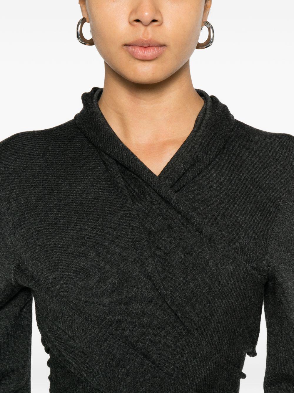 Maglione a maniche lunghe con design a incrocio in grigio Alberta ferretti - donna 