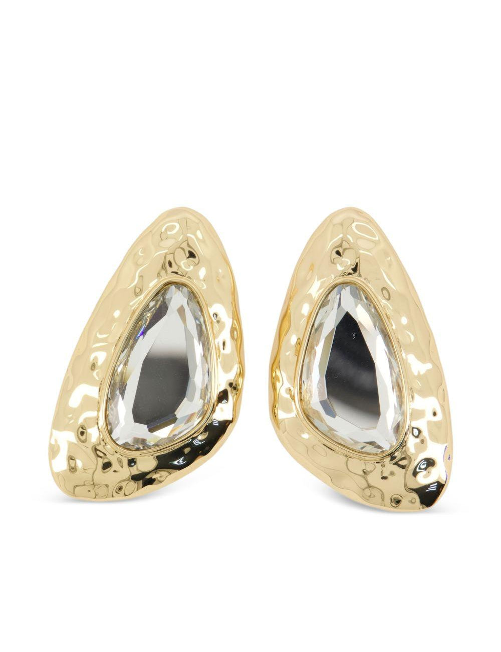 Orecchini martellati con cristalli in oro Self-portrait - donna 