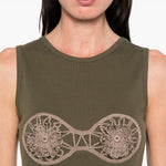 Abito con dettaglio all'uncinetto in verde khaki Magda Butrym - donna 