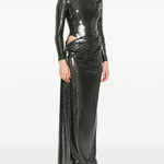 Abito maxi con paillettes in verde Alex perry - donna 