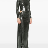 Abito maxi con paillettes in verde Alex perry - donna 