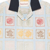 Camicia patchwork ricamata in azzurro Baziszt - uomo 